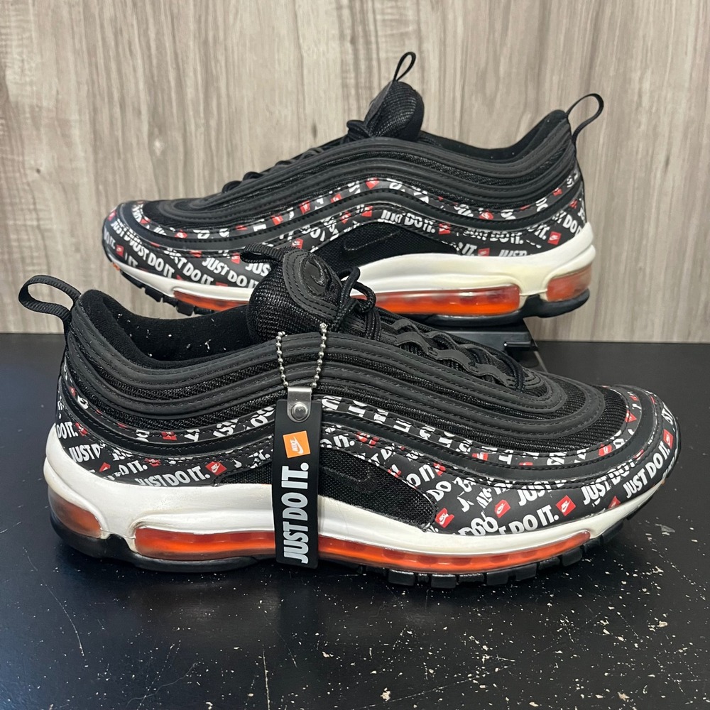 Nike Air Max 97 Men's 9.5 Just Do It Pack Black Athletic Sneakers AT8437-00